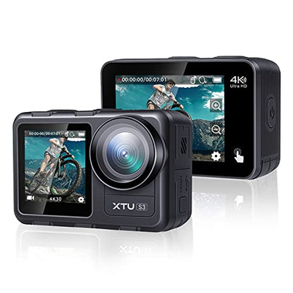 Waterproof WiFi Action Camera, 20MP Dual Screen, EIS, Remote, 166° Wide Angle